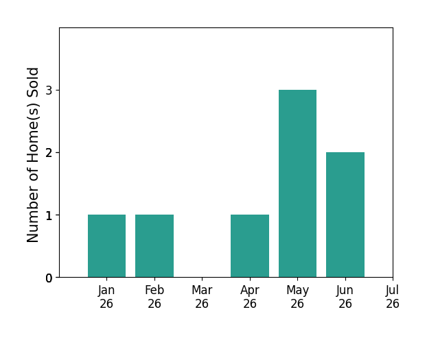 Bar chart of total home sales by Nick Sadek over the past 12 months