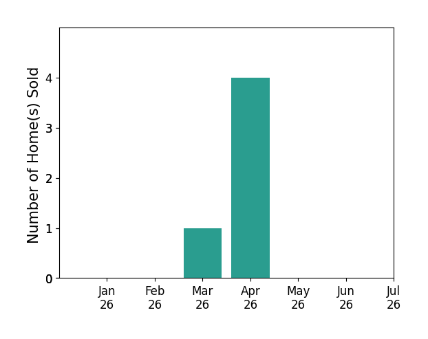 Bar chart of total home sales by Salvador Salinas over the past 12 months
