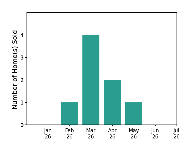 Bar chart of total home sales by Sylvia Salenetri over the past 12 months