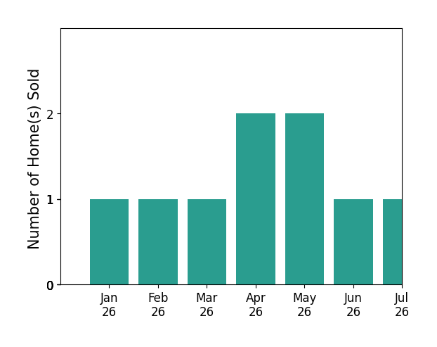 Bar chart of total home sales by Ana Perez over the past 12 months