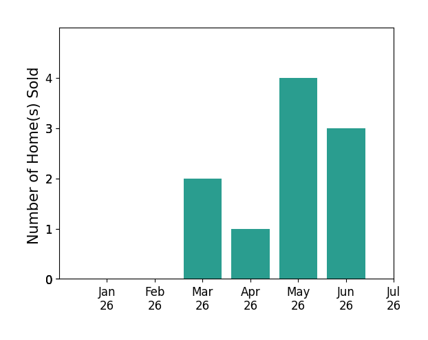Bar chart of total home sales by Kerri Naslundmonday over the past 12 months