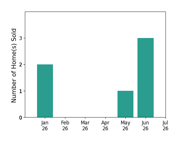 Bar chart of total home sales by Adela Randazzo over the past 12 months