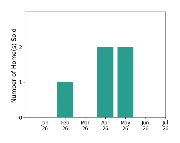 Bar chart of total home sales by Joey Wang over the past 12 months
