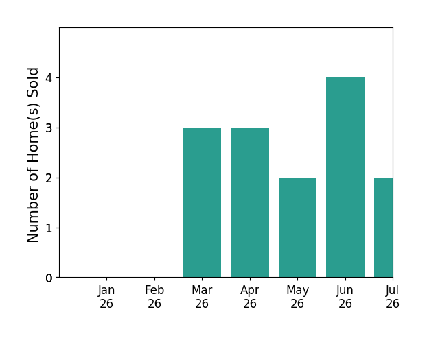 Bar chart of total home sales by Tamara Kapa over the past 12 months