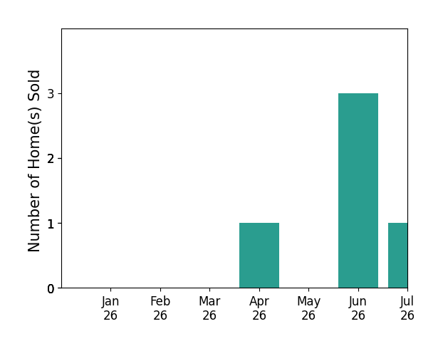 Bar chart of total home sales by Karen Heisinger over the past 12 months