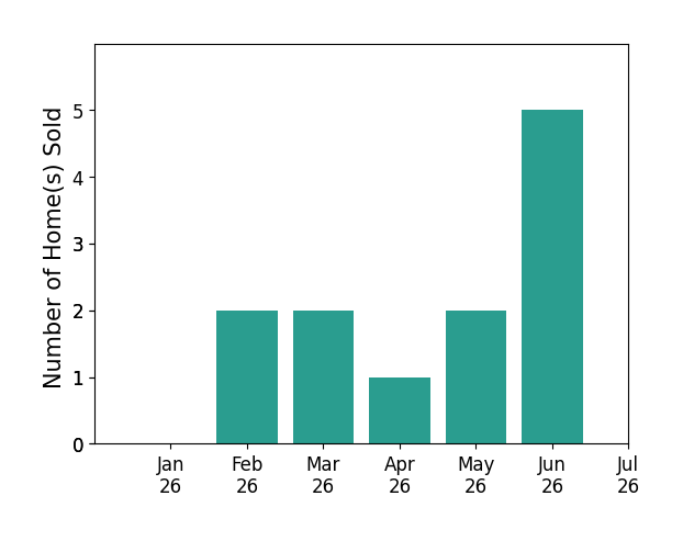 Bar chart of total home sales by Negar Souza over the past 12 months
