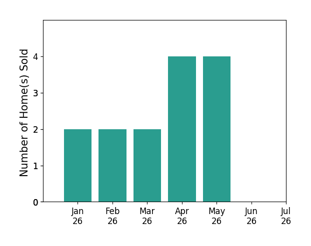 Bar chart of total home sales by Coach Approach Realtor Parrish over the past 12 months