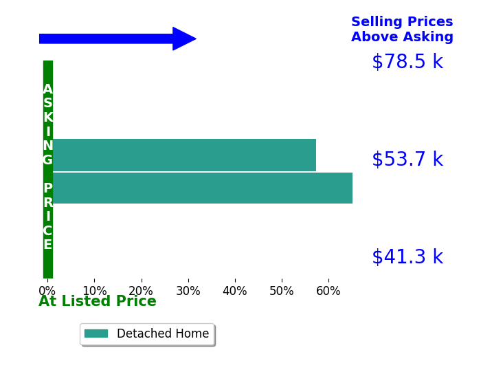 Summer Brady's sold homes closed 61.3% above asking on average, with 2 homes above, 0 below, and 0 at asking price.