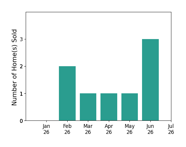 Bar chart of total home sales by Feri Niroomand over the past 12 months