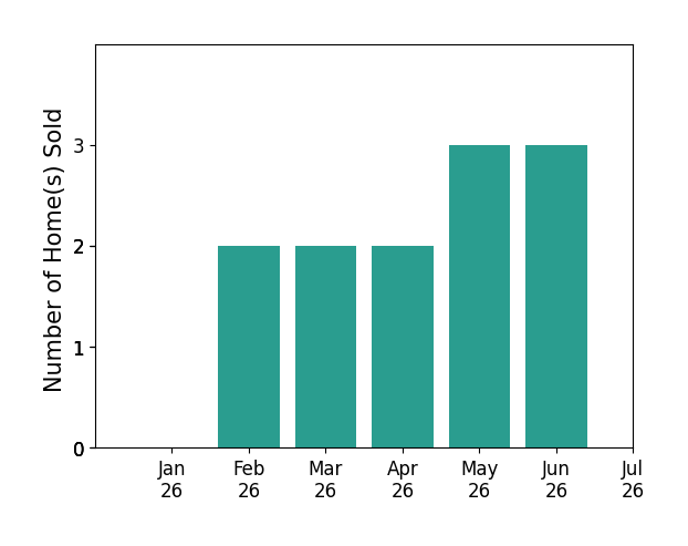 Bar chart of total home sales by Nguyen Nguyen over the past 12 months
