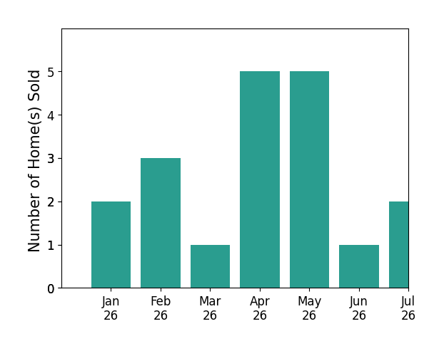 Bar chart of total home sales by Janis Randazzo over the past 12 months