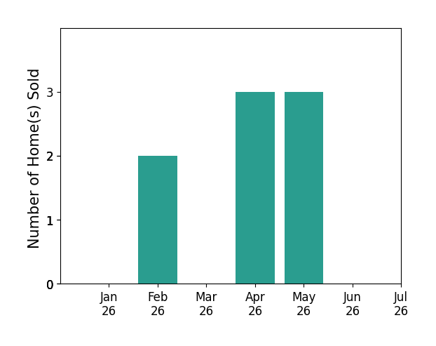 Bar chart of total home sales by Sonam Narayan over the past 12 months