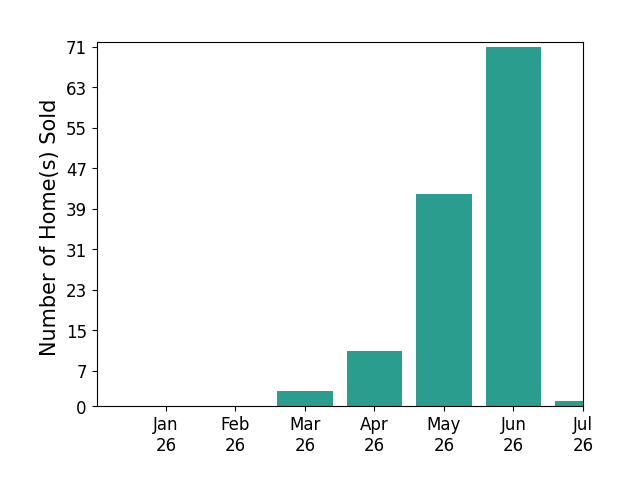 Bar chart of total home sales by Roberto Gonzalez over the past 12 months