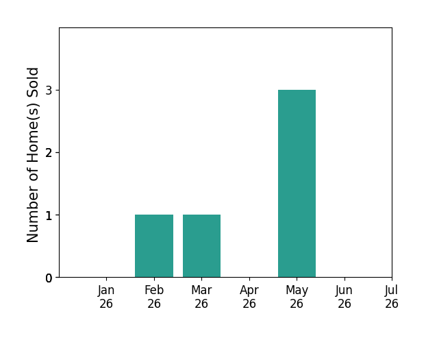 Bar chart of total home sales by Sally Vaziri over the past 12 months