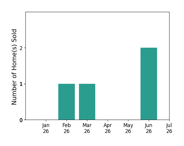 Bar chart of total home sales by Ana Gil over the past 12 months