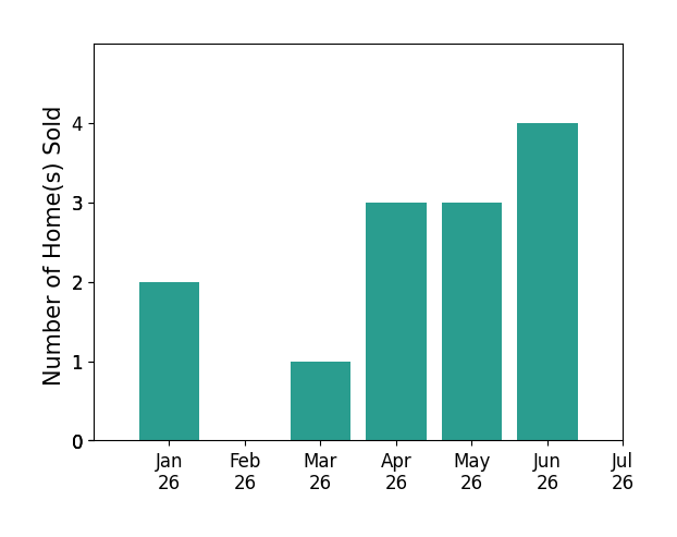 Bar chart of total home sales by Ann Marie Hammond over the past 12 months