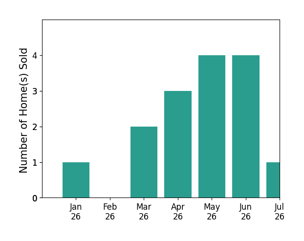 Bar chart of total home sales by Patrick Wood over the past 12 months