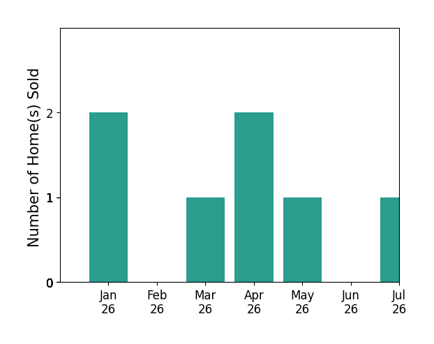 Bar chart of total home sales by Kitty Ho over the past 12 months