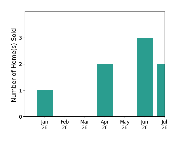 Bar chart of total home sales by Cindi Karamzadeh over the past 12 months