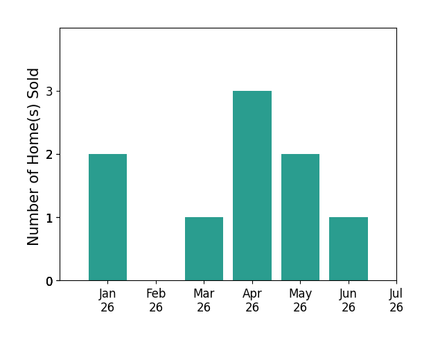 Bar chart of total home sales by Randy Chapman over the past 12 months