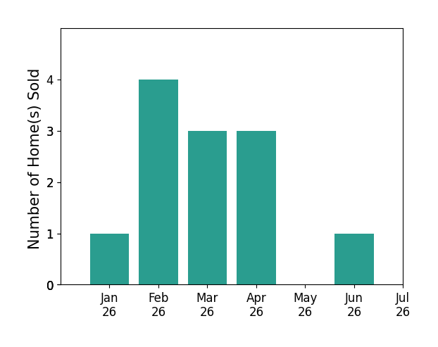 Bar chart of total home sales by Ray Rodriguez over the past 12 months